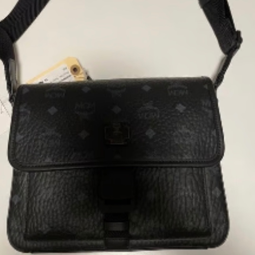 MCM Klassik Logo Patch Small Messenger Bag